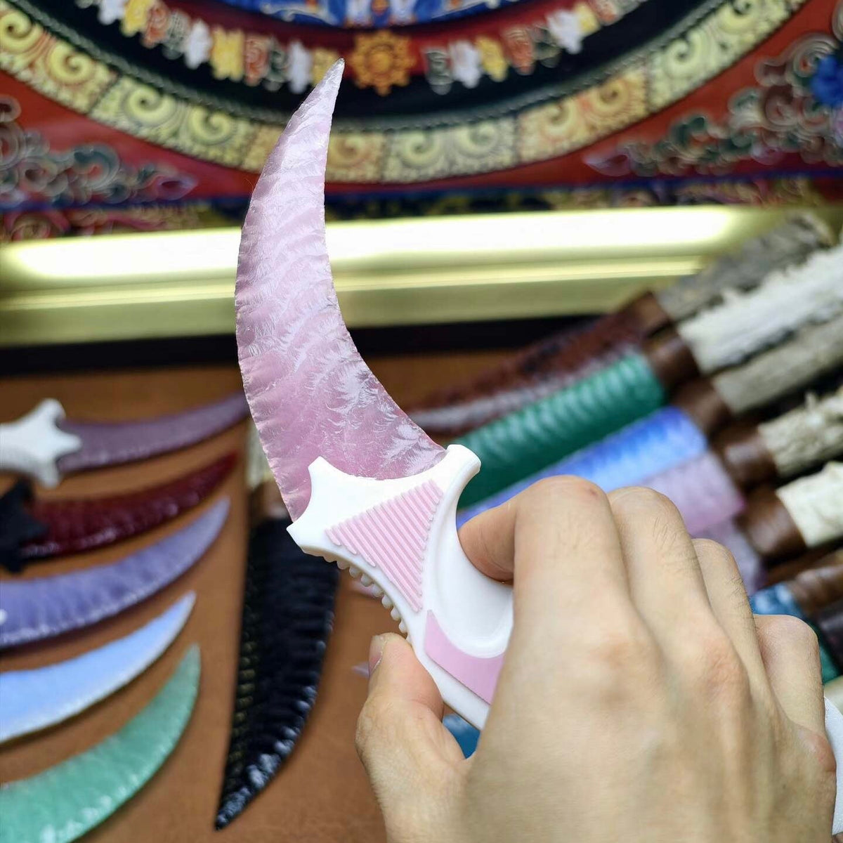 The Sakura Spirit | Rose Quartz Crystal Karambit