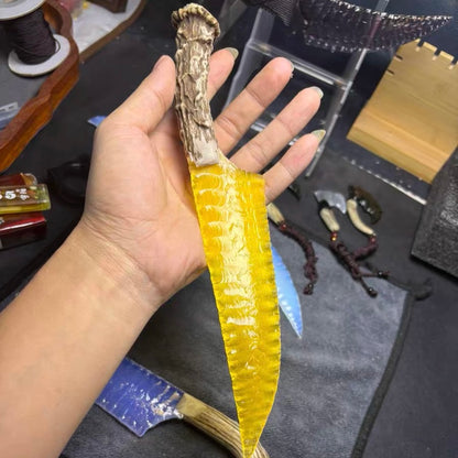 The Solar Flare | Hand-Knapped Amber Crystal Artifact