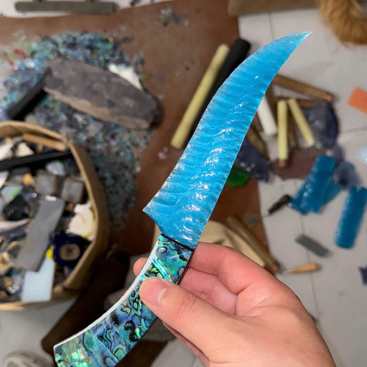 The Siren's Song | Abalone Handle & Blue Cat's Eye Artifact