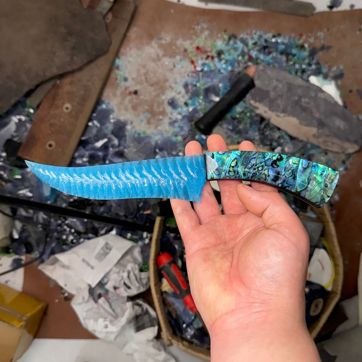 The Siren's Song | Abalone Handle & Blue Cat's Eye Artifact