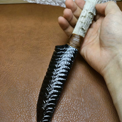 The Northern Ranger | Raw Obsidian & Natural Antler Knife