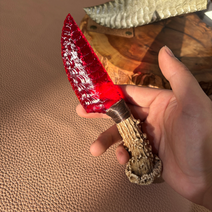 The Crimson Ember | Mini Red Cat's Eye Artifact